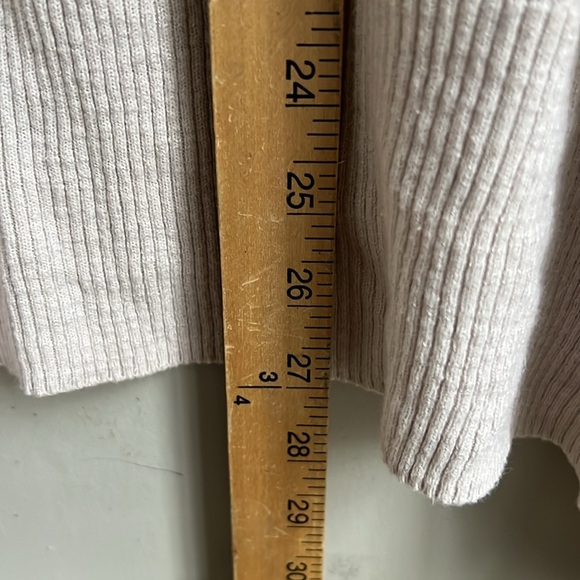 Chico's size 3 gold beige striped sweater zip sides - Picture 7 of 8